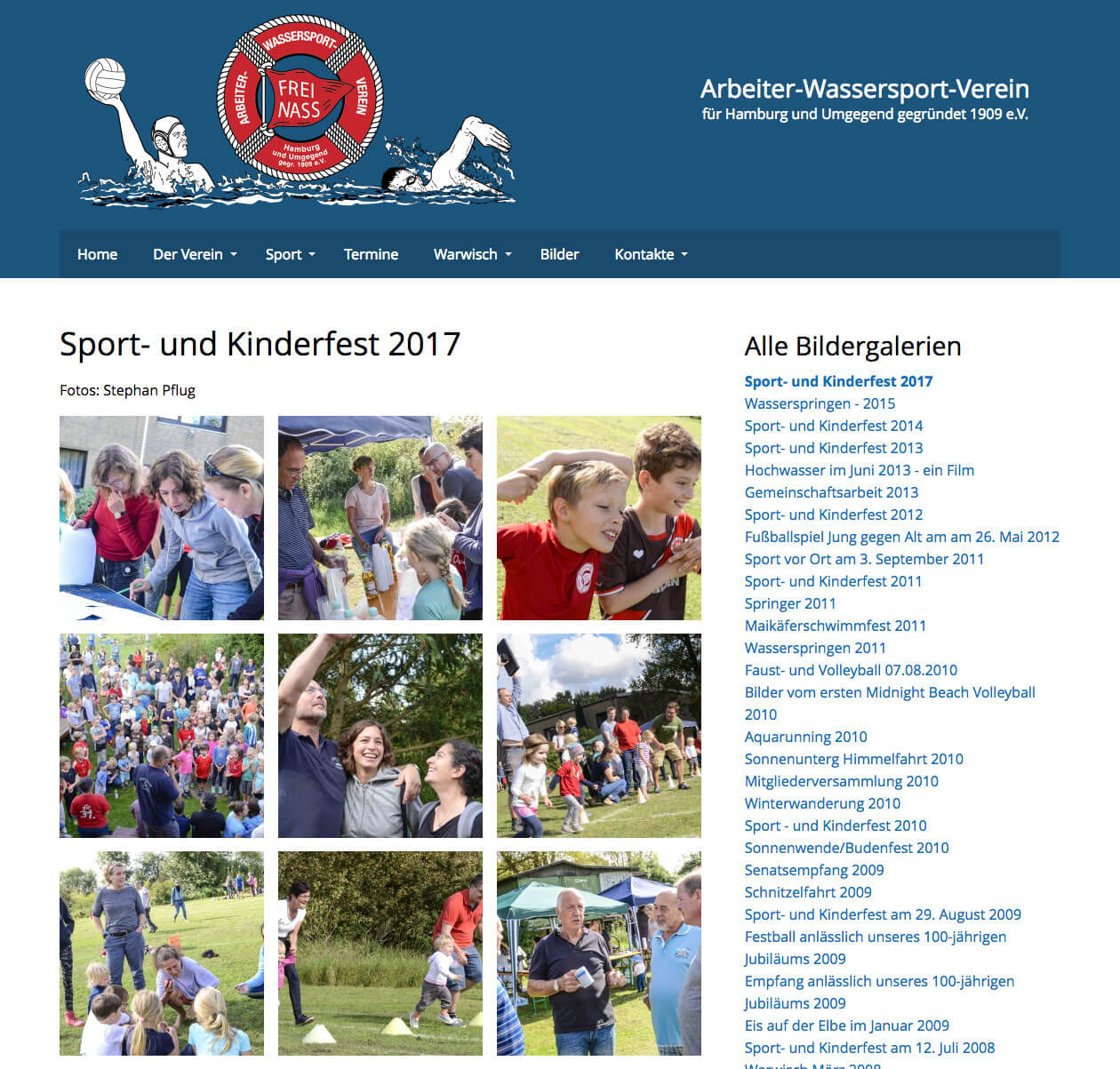 AWV-Website: Bildergalerie (Auschnitt)