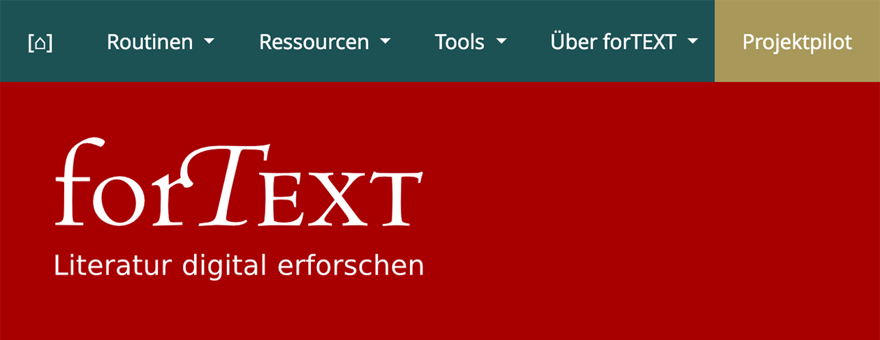 Kopfbereich der forTEXT-Website