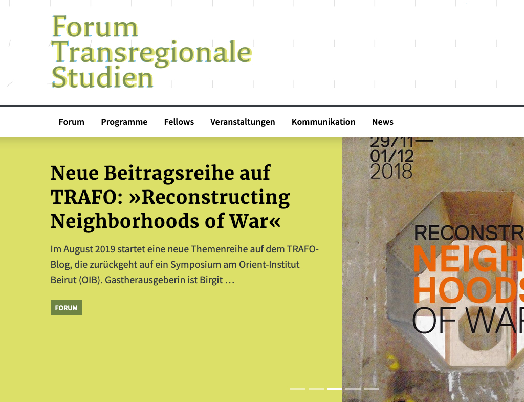 Homepage Forum Transregionale Studien